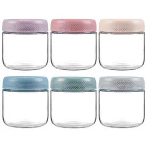 6-pack 10oz Glass jars with Airtight Lids, Overnight Oats Containers with Lids, Wide mouth Mason Salad jars, Glass Food Storage Containers for Snacks Yogurt Spice Sugar 6-pack 10oz Glass jars with Airtight Lids, Overnight Oats Containers with Lids, Wide mouth Mason Salad jars, Glass Food Storage Containers for Snacks Yogurt Spice Sugar