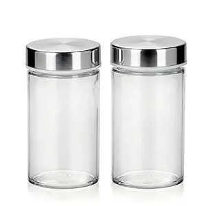 2 PCS 3 oz Glass Spice Jars/Bottles,Stainless Steel Lids Empty Round Spice Containers with Airtight Metal Caps with Shaker Lids 2 PCS 3 oz Glass Spice Jars/Bottles,Stainless Steel Lids Empty Round Spice Containers with Airtight Metal Caps with Shaker Lids