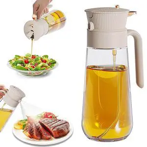 19.6 oz 2 in 1 Glass Olive Oil Sprayer for Cooking | Leak-Proof Oil Dispenser for Kitchen, Food-Grade Spray and Pour Bottle Air Fryer, BBQ, Salad, Baking - White 19.6 oz 2 in 1 Glass Olive Oil Sprayer for Cooking | Leak-Proof Oil Dispenser for Kitchen, Food-Grade Spray and Pour Bottle Air Fryer, BBQ, Salad, Baking - White