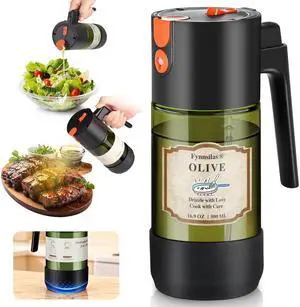 2-IN-1 Oil Sprayer for Cooking with 8 Stickers Light-Blocking Dark Glass Olive Oil Dispenser Bottle for Kitchen 500ml/16.9oz Oil Mister for Air Fryer, BBQ,Salad Even Spray with Portion Control 2-IN-1 Oil Sprayer for Cooking with 8 Stickers Light-Blocking Dark Glass Olive Oil Dispenser Bottle for Kitchen 500ml/16.9oz Oil Mister for Air Fryer, BBQ,Salad Even Spray with Portion Control