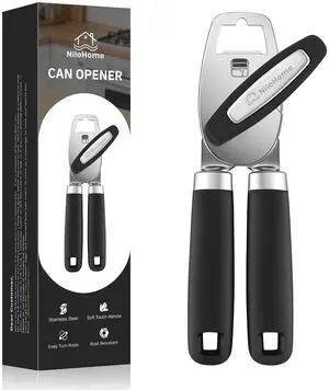 Smooth Edge Manual Can Opener, Sharp Steel Wheel Senior Friendly | Easy Turn Knob, Soft Grip Cushioned Handles, Heavy Duty, Commercial & Household Use, Manual Design Smooth Edge Manual Can Opener, Sharp Steel Wheel Senior Friendly | Easy Turn Knob, Soft Grip Cushioned Handles, Heavy Duty, Commercial & Household Use, Manual Design