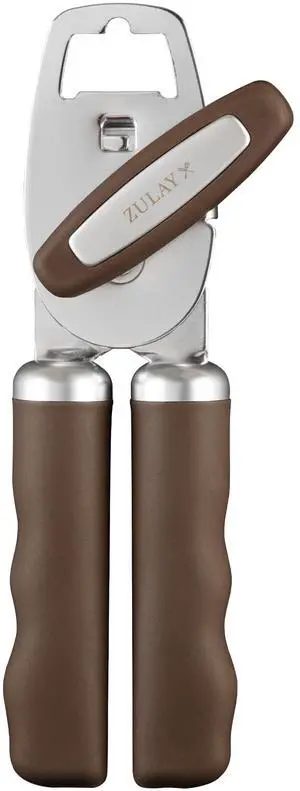 Heavy Duty Stainless Steel Can Opener Manual with Bottle Opener - Rust Proof Manual Can Opener With Turn Knob & Comfy Soft Grip Handles - Brown Heavy Duty Stainless Steel Can Opener Manual with Bottle Opener - Rust Proof Manual Can Opener With Turn Knob & Comfy Soft Grip Handles - Brown