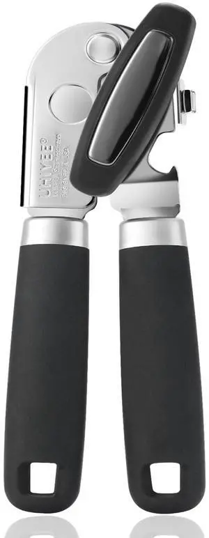 Hand Held Can Opener Manual with Magnet for Home Kitchen, Black | Easy Work, Premium 420J2 Steel, Magnetic Lid Lifter, Easy-Turn Oversized Knob, Arthritis Friendly, Smooth Edge Hand Held Can Opener Manual with Magnet for Home Kitchen, Black | Easy Work, Premium 420J2 Steel, Magnetic Lid Lifter, Easy-Turn Oversized Knob, Arthritis Friendly, Smooth Edge