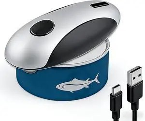 Gray Cordless Electric Can Opener, Rechargeable Kitchen Gadget | SetandForget Cutting, InjuryProof Can Edges, USBC Charging, Compact Build, Great for Arthritic Hands, Fits Household Cans Gray Cordless Electric Can Opener, Rechargeable Kitchen Gadget | SetandForget Cutting, InjuryProof Can Edges, USBC Charging, Compact Build, Great for Arthritic Hands, Fits Household Cans