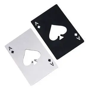 Ace Of Spades Bottle Opener Credit Card Size Pocker Cap Opener Portable Stainless Steel Can Opener (2 Pack Black & Silver) Ace Of Spades Bottle Opener Credit Card Size Pocker Cap Opener Portable Stainless Steel Can Opener (2 Pack Black & Silver)