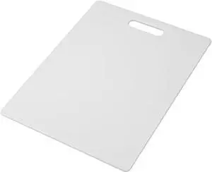 Large Cutting Board, Dishwasher- Safe Plastic Chopping Board for Kitchen with Easy Grip Handle, 11in by 14in, White Large Cutting Board, Dishwasher- Safe Plastic Chopping Board for Kitchen with Easy Grip Handle, 11in by 14in, White