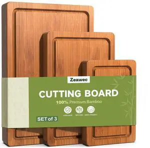 3-Piece Set Deep-Carbonized Bamboo Cutting Board for Kitchen, Carbonized | Crack-Resistant Wood Chopping Boards with Deep Juice Grooves, Pre-Oiled Butcher Block for Meat, Vegetables & Cheese 3-Piece Set Deep-Carbonized Bamboo Cutting Board for Kitchen, Carbonized | Crack-Resistant Wood Chopping Boards with Deep Juice Grooves, Pre-Oiled Butcher Block for Meat, Vegetables & Cheese
