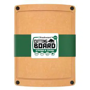 Wood Cutting Board for Kitchen, Juice Groove, Non-Slip Silicone Feet, Dishwasher Safe, Large, 15" x 11.25", Natural Wood Cutting Board for Kitchen, Juice Groove, Non-Slip Silicone Feet, Dishwasher Safe, Large, 15" x 11.25", Natural