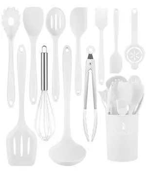 White Kitchen Utensils Set-12 Pieces Silicone Cooking Utensils Set | Dishwasher Safe 392°F Heat Resistant Spatula Set Kitchen Utensil Set for Nonstick Cookware,Best Kitchen Tools with Holder White Kitchen Utensils Set-12 Pieces Silicone Cooking Utensils Set | Dishwasher Safe 392°F Heat Resistant Spatula Set Kitchen Utensil Set for Nonstick Cookware,Best Kitchen Tools with Holder