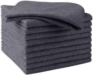 Microfiber Cleaning Cloth 10PK, Towels for Car, Cleaning Rag, Grey | Lint Free Cleaning Rags for House, Garage, Kitchen, Car Detailing, Shop Towels Bulk Scratch-Free, Absorbent, 11.5"X 11.5" Microfiber Cleaning Cloth 10PK, Towels for Car, Cleaning Rag, Grey | Lint Free Cleaning Rags for House, Garage, Kitchen, Car Detailing, Shop Towels Bulk Scratch-Free, Absorbent, 11.5"X 11.5"