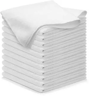 Microfiber Cleaning Cloth - White - 12Pcs (12.5x12.5 inch) High Performance - 1200 Washes, Ultra Absorbent Car Towel Traps Grime & Liquid for Streak-Free Mirror Shine - Car Washing Cloth Microfiber Cleaning Cloth - White - 12Pcs (12.5x12.5 inch) High Performance - 1200 Washes, Ultra Absorbent Car Towel Traps Grime & Liquid for Streak-Free Mirror Shine - Car Washing Cloth