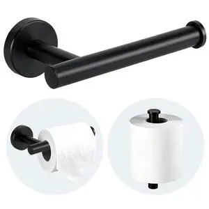 Toilet Paper Holder Wall Mount - Matte Black | Stainless Steel Bathroom Toilet Paper Holder, Toilet Paper Roll Holder for Bathroom, Kitchen, Washroom Toilet Paper Holder Wall Mount - Matte Black | Stainless Steel Bathroom Toilet Paper Holder, Toilet Paper Roll Holder for Bathroom, Kitchen, Washroom