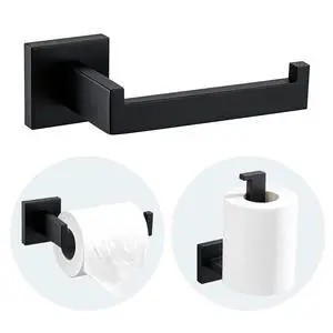 Toilet Paper Holder - Bathroom Toilet Roll Holder - Matte Black | Wall Mounted Toilet Paper Holder for Bathroom, Stainless Steel Toilet Paper Roll Holder Toilet Paper Holder - Bathroom Toilet Roll Holder - Matte Black | Wall Mounted Toilet Paper Holder for Bathroom, Stainless Steel Toilet Paper Roll Holder