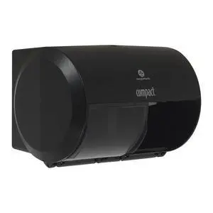 Compact 2-Roll Side-by-Side Coreless High-Capacity Toilet Paper Dispenser by GP PRO (Georgia-Pacific); Black; 56784A; 1 Dispenser Compact 2-Roll Side-by-Side Coreless High-Capacity Toilet Paper Dispenser by GP PRO (Georgia-Pacific); Black; 56784A; 1 Dispenser