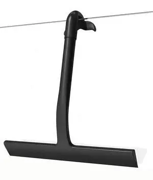 Shower Squeegee for Glass Doors, Hang Anywhere Silicone Shower Squeegee with Hook Design for Easy Hanging and Cleaning (Black) Shower Squeegee for Glass Doors, Hang Anywhere Silicone Shower Squeegee with Hook Design for Easy Hanging and Cleaning (Black)