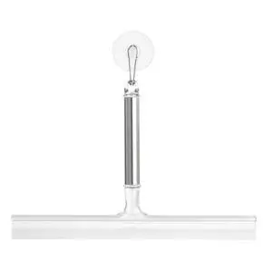 Forma Brushed Stainless Steel Squeegee, 12" x 8" | Suction Storage Hook Forma Brushed Stainless Steel Squeegee, 12" x 8" | Suction Storage Hook