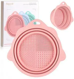 Foldable Silicone Makeup Brush Cleaner Bowl | Portable Cleaning Tool For Brushes, Powder Puffs, Sponges (Pink) Foldable Silicone Makeup Brush Cleaner Bowl | Portable Cleaning Tool For Brushes, Powder Puffs, Sponges (Pink)