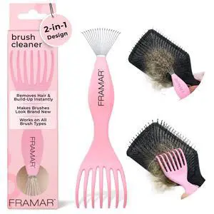 Premium Hair Brush Cleaner Tool, Hairbrush Cleaner Tool Pink | Brush Cleaner Tool for All Types, Comb Cleaner, 2 in 1 Design Removes Hair & Build up Instantly Premium Hair Brush Cleaner Tool, Hairbrush Cleaner Tool Pink | Brush Cleaner Tool for All Types, Comb Cleaner, 2 in 1 Design Removes Hair & Build up Instantly
