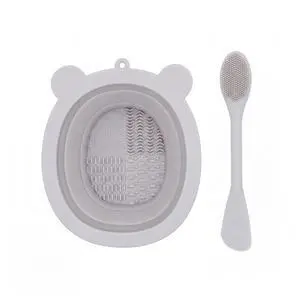 Silicone Makeup Brush Cleaner Pad with Scrubbing Textures, Bear Shape, Purple, Includes Cleaning Spatula (Grey) Silicone Makeup Brush Cleaner Pad with Scrubbing Textures, Bear Shape, Purple, Includes Cleaning Spatula (Grey)