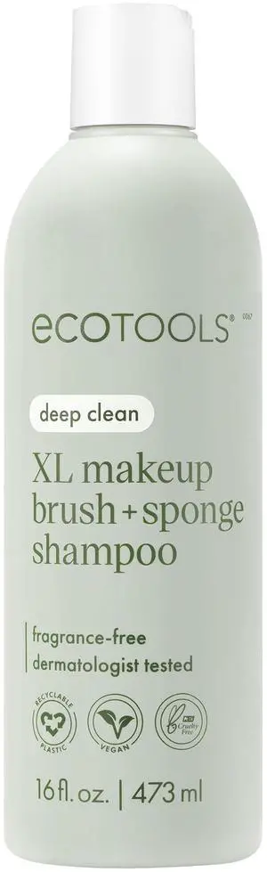XL Makeup Brush Cleanser, Sponge Shampoo, Fragrance-Free, 16 Fl Oz | Cleaner brushes and sponges, makeup brush soap for daily washing, beauty blender cleaner, plant based, sulfate free XL Makeup Brush Cleanser, Sponge Shampoo, Fragrance-Free, 16 Fl Oz | Cleaner brushes and sponges, makeup brush soap for daily washing, beauty blender cleaner, plant based, sulfate free