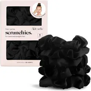 Satin Scrunchies for Women | For All Hair Types - Black, 5pcs | Wake Up Frizz-Free, No Crease Hair Ties, Softer Than Silk Scrunchies, Stylish Hair Accessories For All Hair Types Satin Scrunchies for Women | For All Hair Types - Black, 5pcs | Wake Up Frizz-Free, No Crease Hair Ties, Softer Than Silk Scrunchies, Stylish Hair Accessories For All Hair Types