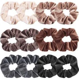 Scrunchies for Women, 12 Pcs Neutral Velvet Scrunchies for Hair, Classic Elastic Thick Scrunchy Hair Bands Ties, Soft Ropes Ponytail Holder Hair Accessories Scrunchies for Women, 12 Pcs Neutral Velvet Scrunchies for Hair, Classic Elastic Thick Scrunchy Hair Bands Ties, Soft Ropes Ponytail Holder Hair Accessories