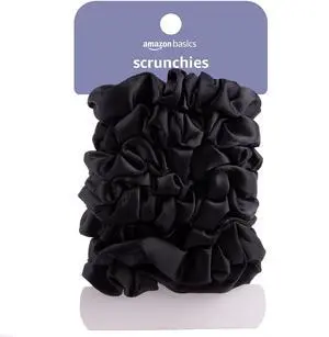 Satin Scrunchies No Crease, No Damage Hair Ties Frizz Free, Gentle, Stylish Scrunchies. Black, 8 Count, For Thin and Normal Hair Satin Scrunchies No Crease, No Damage Hair Ties Frizz Free, Gentle, Stylish Scrunchies. Black, 8 Count, For Thin and Normal Hair