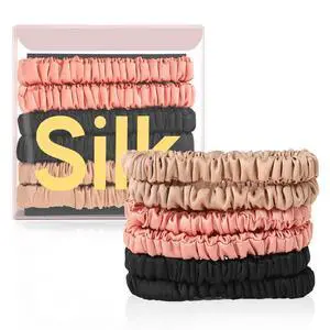 6Pcs Silk Hair Ties 100% Pure Mulberry Silk Scrunchies for Women Girls | No Hair Crease, Anti Frizz, Gentle Hold, No Damage, Black Brown Pink 6Pcs Silk Hair Ties 100% Pure Mulberry Silk Scrunchies for Women Girls | No Hair Crease, Anti Frizz, Gentle Hold, No Damage, Black Brown Pink