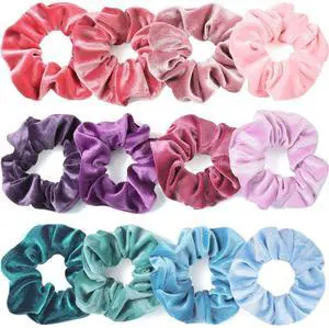 Scrunchies for Girls, 12 Pcs Velvet Scrunchies for Hair, Soft Ponytail Holder, Cute Colors Elastic Hair Bands for Teens and Women Scrunchies for Girls, 12 Pcs Velvet Scrunchies for Hair, Soft Ponytail Holder, Cute Colors Elastic Hair Bands for Teens and Women