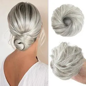 2PCs Small Cute Messy Bun Hair Piece for Thin Hair Women Mini Synthetic Curly Bun Scrunchies Updo Hairpieces Grey Multi 2PCs Small Cute Messy Bun Hair Piece for Thin Hair Women Mini Synthetic Curly Bun Scrunchies Updo Hairpieces Grey Multi
