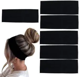 6 Pcs Black Headbands for Women Hair Cotton Headband Non-slip Stretchy Elastic Head Wrap Holder Hair Accessories 6 Pcs Black Headbands for Women Hair Cotton Headband Non-slip Stretchy Elastic Head Wrap Holder Hair Accessories