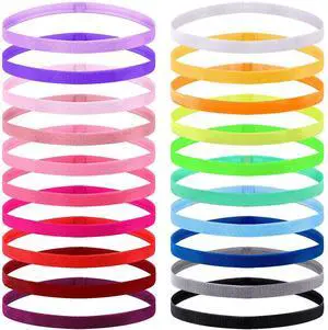 20 Pcs Elastic Headbands Non Slip Sport Headband for Women Men Girls | Colorful Workout Sweatband Fashion Yoga, Running Thin Elastic Sport Headbands, 20 Colors 20 Pcs Elastic Headbands Non Slip Sport Headband for Women Men Girls | Colorful Workout Sweatband Fashion Yoga, Running Thin Elastic Sport Headbands, 20 Colors
