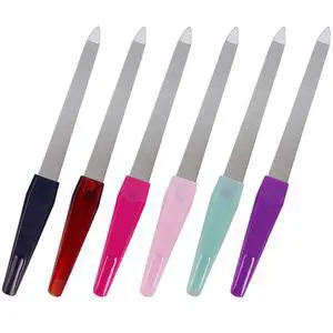 Metal Nail File (6 Pcs), Nail Files for Natural Nails Made of Stainless Steel, Sword Fingernail Files with Sharp Pointed Tip Non Slip Handle, Diamond Finger Nail Filers for Women Sapphire Grit Metal Nail File (6 Pcs), Nail Files for Natural Nails Made of Stainless Steel, Sword Fingernail Files with Sharp Pointed Tip Non Slip Handle, Diamond Finger Nail Filers for Women Sapphire Grit