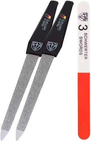 Sapphire Metal Nail File Set 2 Pieces with 1 PIECE 3-Way Nail Buffer Nail Care Made in SOLINGEN/Germany Sapphire Metal Nail File Set 2 Pieces with 1 PIECE 3-Way Nail Buffer Nail Care Made in SOLINGEN/Germany