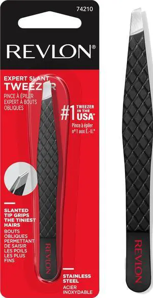 Expert Slant Tip Tweezer, Black, 1 Count | High precision stainless steel slant tweezer for easy, accurate hair removal. Expert Slant Tip Tweezer, Black, 1 Count | High precision stainless steel slant tweezer for easy, accurate hair removal.