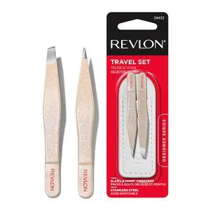 Designer Series 2-Piece Mini Tweezer Set For Travel | Mini slant tip and point tip tweezer set for hair removal. Easy to use stainless steel. Portable for on-the-go touch-ups. Designer Series 2-Piece Mini Tweezer Set For Travel | Mini slant tip and point tip tweezer set for hair removal. Easy to use stainless steel. Portable for on-the-go touch-ups.