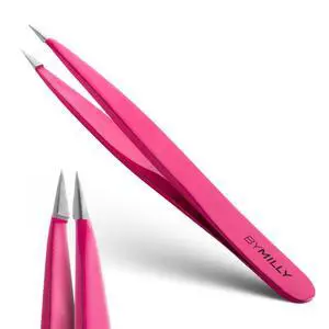 Pointed Tweezers | High Carbon Stainless Steel Needle Nose | Fine Point Precision Hair Removal | Perfectly Aligned & Hand-Filed Sharp | Pink Pointed Tweezers | High Carbon Stainless Steel Needle Nose | Fine Point Precision Hair Removal | Perfectly Aligned & Hand-Filed Sharp | Pink