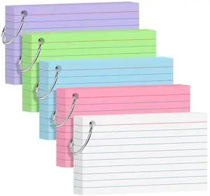 250 Count Colored Index Cards 3x5 Inch Flash Cards Note Cards with Ring | 180gsm Heavy Weight Flashcards, Portable Note Taking for Students, College Supplies, Nursing School Essentials 250 Count Colored Index Cards 3x5 Inch Flash Cards Note Cards with Ring | 180gsm Heavy Weight Flashcards, Portable Note Taking for Students, College Supplies, Nursing School Essentials