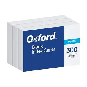 Blank Index Cards, 4" x 6", White, 300 Count (1 pack) (10002EE) Blank Index Cards, 4" x 6", White, 300 Count (1 pack) (10002EE)
