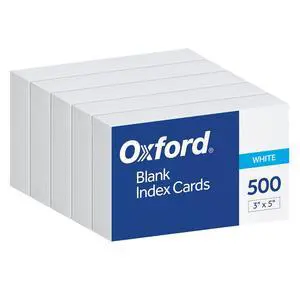 Index Cards, 3 x 5 Inches, White, Blank Notecards, Flashcards for School and Studying, Bulk Pack of Note Cards, 500 Count (5 Packs of 100) (40175) | Blank unruled surface, standard-weight white paper Index Cards, 3 x 5 Inches, White, Blank Notecards, Flashcards for School and Studying, Bulk Pack of Note Cards, 500 Count (5 Packs of 100) (40175) | Blank unruled surface, standard-weight white paper