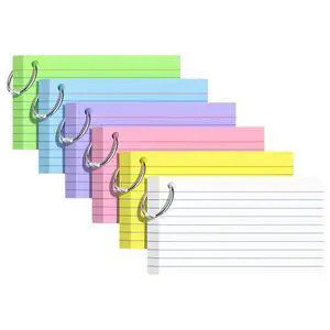 300 PCS Index Cards 3x5 Inches, Colored Flash Cards with Ring | Punched Lined Study Card Ruled Flashcards Notecards, Ruled Front and Blank Back, Note Card for School, College and Home 300 PCS Index Cards 3x5 Inches, Colored Flash Cards with Ring | Punched Lined Study Card Ruled Flashcards Notecards, Ruled Front and Blank Back, Note Card for School, College and Home