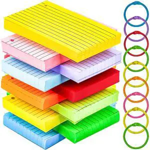 600Pcs Colored Index Cards 3x5 Inch Flash Cards with Rings Lined Note Card Flashcards, Colorful Ruled Card Pad Index Note Books 3 x 5 Notecards for Studying School Supply College Office 600Pcs Colored Index Cards 3x5 Inch Flash Cards with Rings Lined Note Card Flashcards, Colorful Ruled Card Pad Index Note Books 3 x 5 Notecards for Studying School Supply College Office