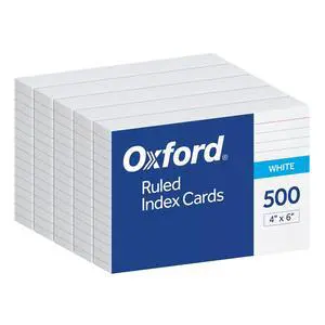 Index Cards, 500 Pack, 4x6 Index Cards, Ruled on Front, Blank on Back, White, 5 Packs of 100 Shrink Wrapped Cards (40178) Index Cards, 500 Pack, 4x6 Index Cards, Ruled on Front, Blank on Back, White, 5 Packs of 100 Shrink Wrapped Cards (40178)