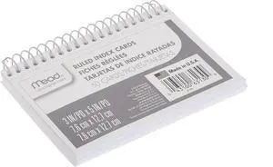 Index Cards, 3" x 5", Ruled Front, Blank Back, 50 Cards, White (63130) Index Cards, 3" x 5", Ruled Front, Blank Back, 50 Cards, White (63130)