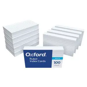Ruled Index Cards, 3" x 5", White, 1,000 Cards, 10 Packs of 100 (98833) Ruled Index Cards, 3" x 5", White, 1,000 Cards, 10 Packs of 100 (98833)
