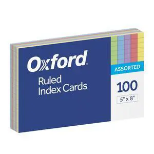 Index Cards, Assorted Colors, 5" x 8", Ruled, 100-Pack (35810) Index Cards, Assorted Colors, 5" x 8", Ruled, 100-Pack (35810)