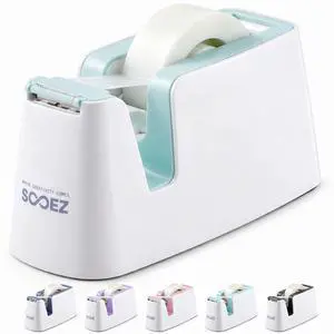 Aesthetic Tape Dispenser, Tape Holder Cutter, Everyday Desktop Use | One-Handed Use, One-Piece Core and Holder, Hidden Blade, Weighted Base, Non-Slip Pads, Fits 0.75" Tape, Office School Home Aesthetic Tape Dispenser, Tape Holder Cutter, Everyday Desktop Use | One-Handed Use, One-Piece Core and Holder, Hidden Blade, Weighted Base, Non-Slip Pads, Fits 0.75" Tape, Office School Home