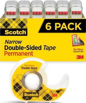 Permanent Double Sided Tape, Card Making and Holiday Scrapbooking Supplies, Alternative to Gift Wrap Tape for Wrapping Presents, 0.50 in. x 500 in., 6 Rolls with Dispensers Permanent Double Sided Tape, Card Making and Holiday Scrapbooking Supplies, Alternative to Gift Wrap Tape for Wrapping Presents, 0.50 in. x 500 in., 6 Rolls with Dispensers