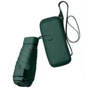 Mini Sun Umbrella for Purse With Case,Dark Green | Small Compact UV Umbrella Travel Essentials, Lightweight Portable Parasol Windproof for Women Men Kids Mini Sun Umbrella for Purse With Case,Dark Green | Small Compact UV Umbrella Travel Essentials, Lightweight Portable Parasol Windproof for Women Men Kids