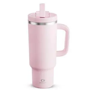40 oz Tumbler with Handle and Straw: Stainless Steel Insulated Tumbler Keeps Cold for 24 Hours, Leakproof Travel Cup Fits in Cup Holder and BPA-Free, Cotton Candy 40 oz Tumbler with Handle and Straw: Stainless Steel Insulated Tumbler Keeps Cold for 24 Hours, Leakproof Travel Cup Fits in Cup Holder and BPA-Free, Cotton Candy